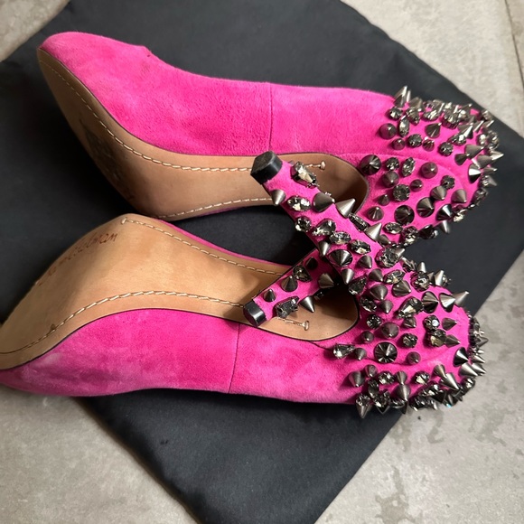 Pink spike Sam Edelman peep toe heals. - Picture 4 of 5